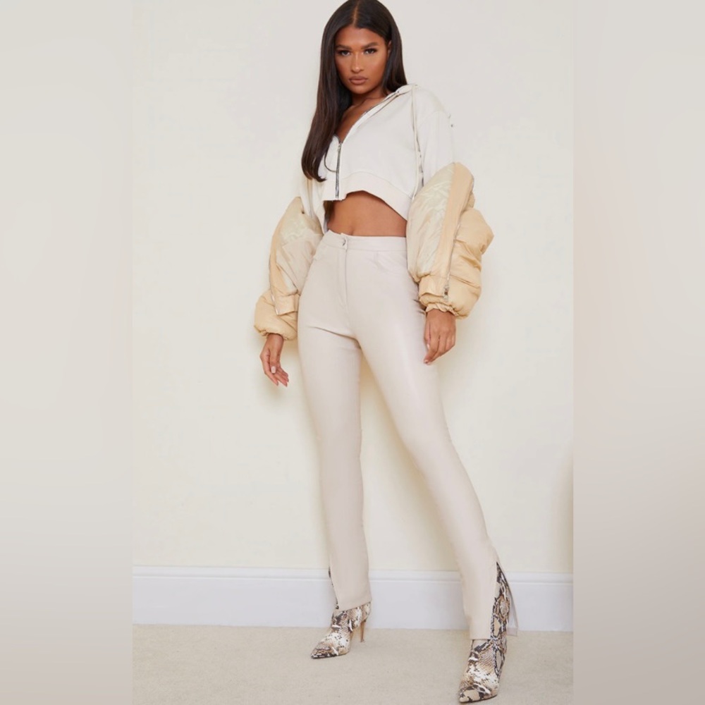 PRETTY LITTLE THING | Split Leather Pants